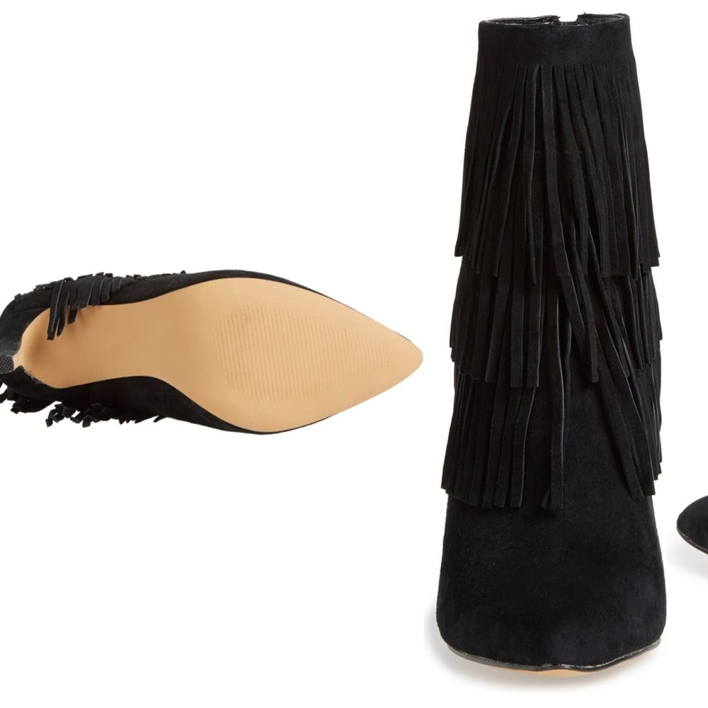 🎉HOST PICK!🎉 Black Suede Fringe Boots By Steve Madden - Picture 7 of 16